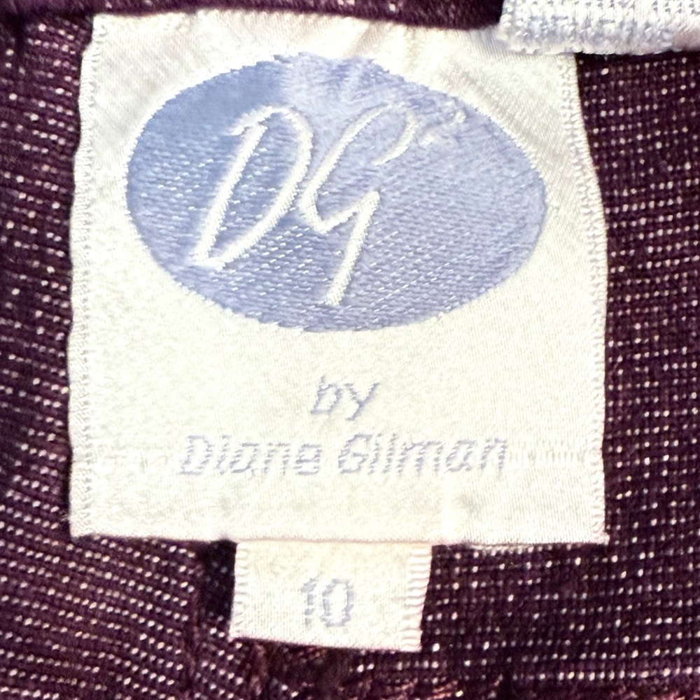 DG2 by Diane Gilman Embroidered Rhinestone Straight Purple Jeans size 10 - Picture 7 of 11